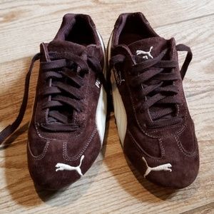 Brown suede Puma sneakers